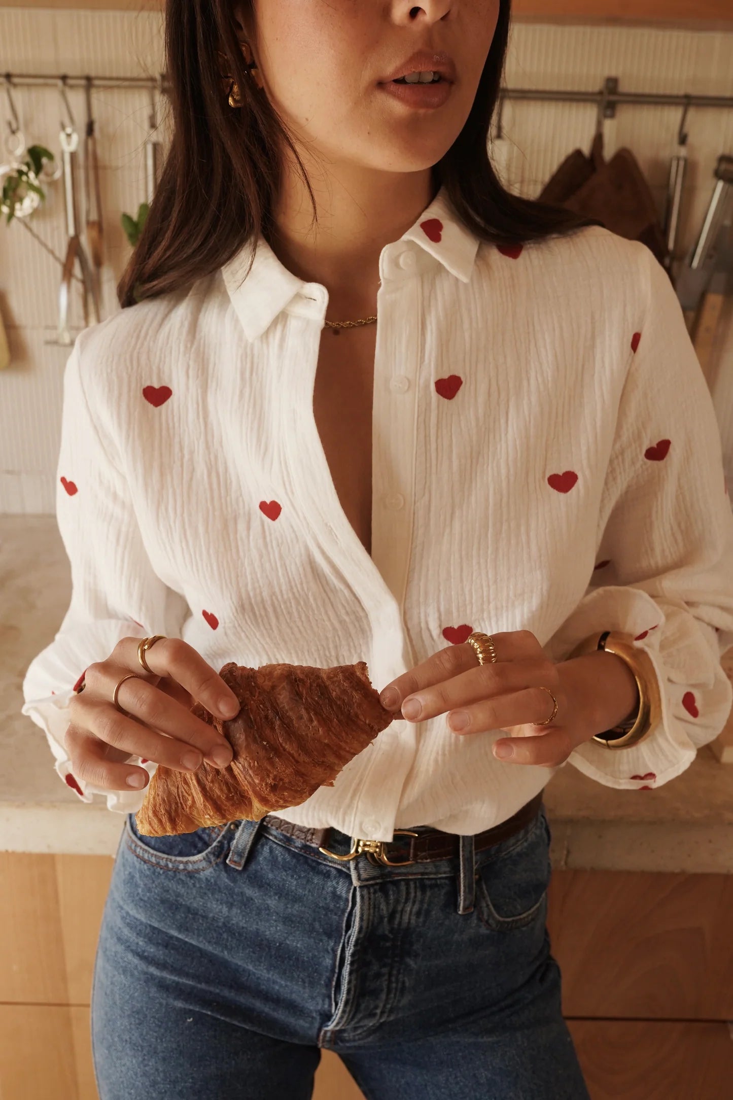Heart Print Blouse