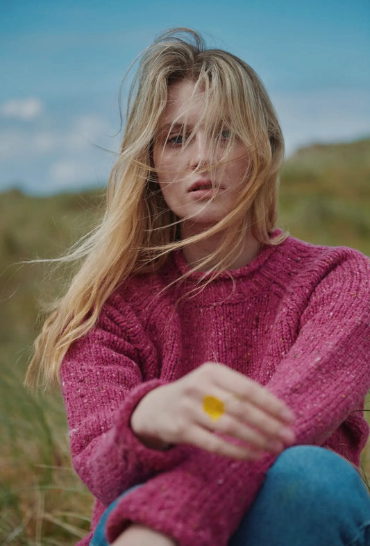 Aran Brackloon Ladies Tweed Roll Neck Sweater