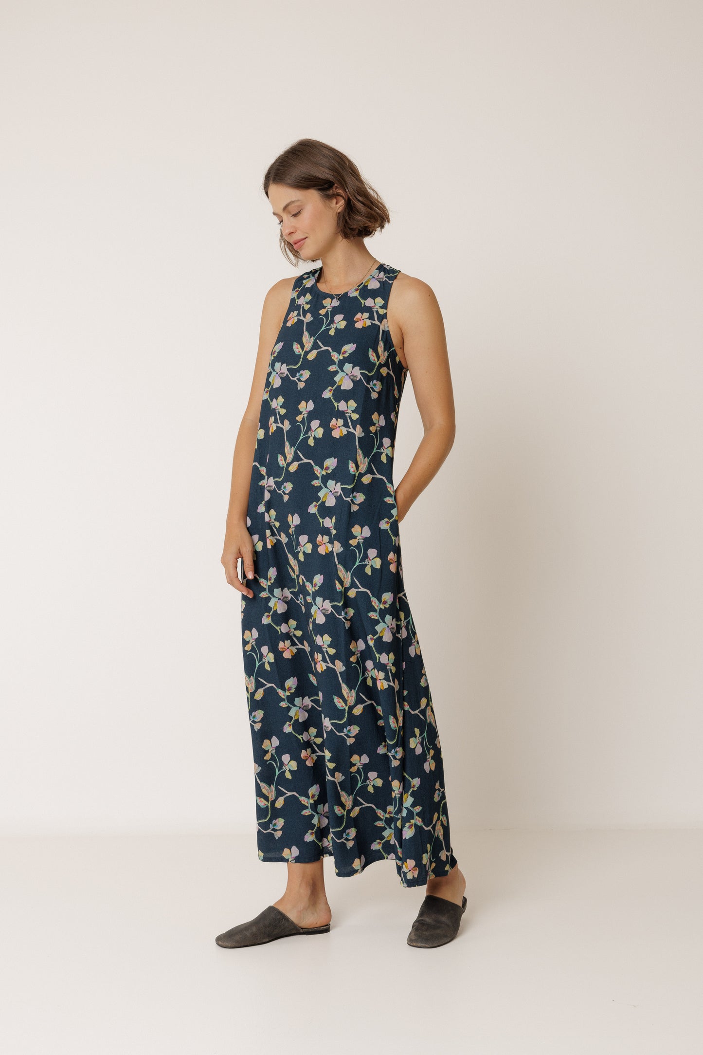 Cross back Printed Dress