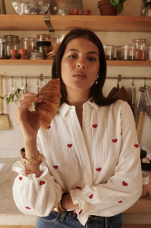 Heart Print Blouse