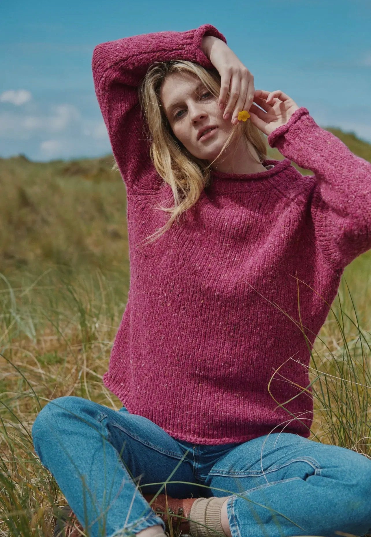 Aran Brackloon Ladies Tweed Roll Neck Sweater