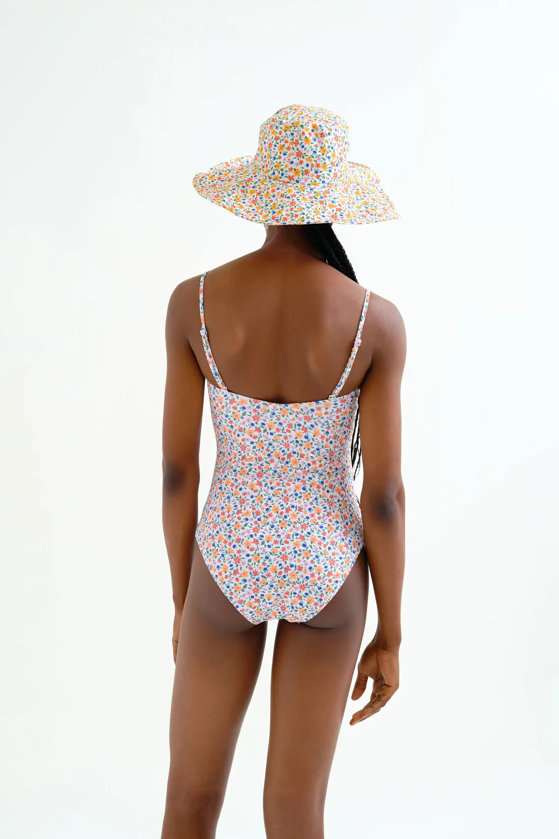 Lily Small Printed Straight Neck Swimsuit