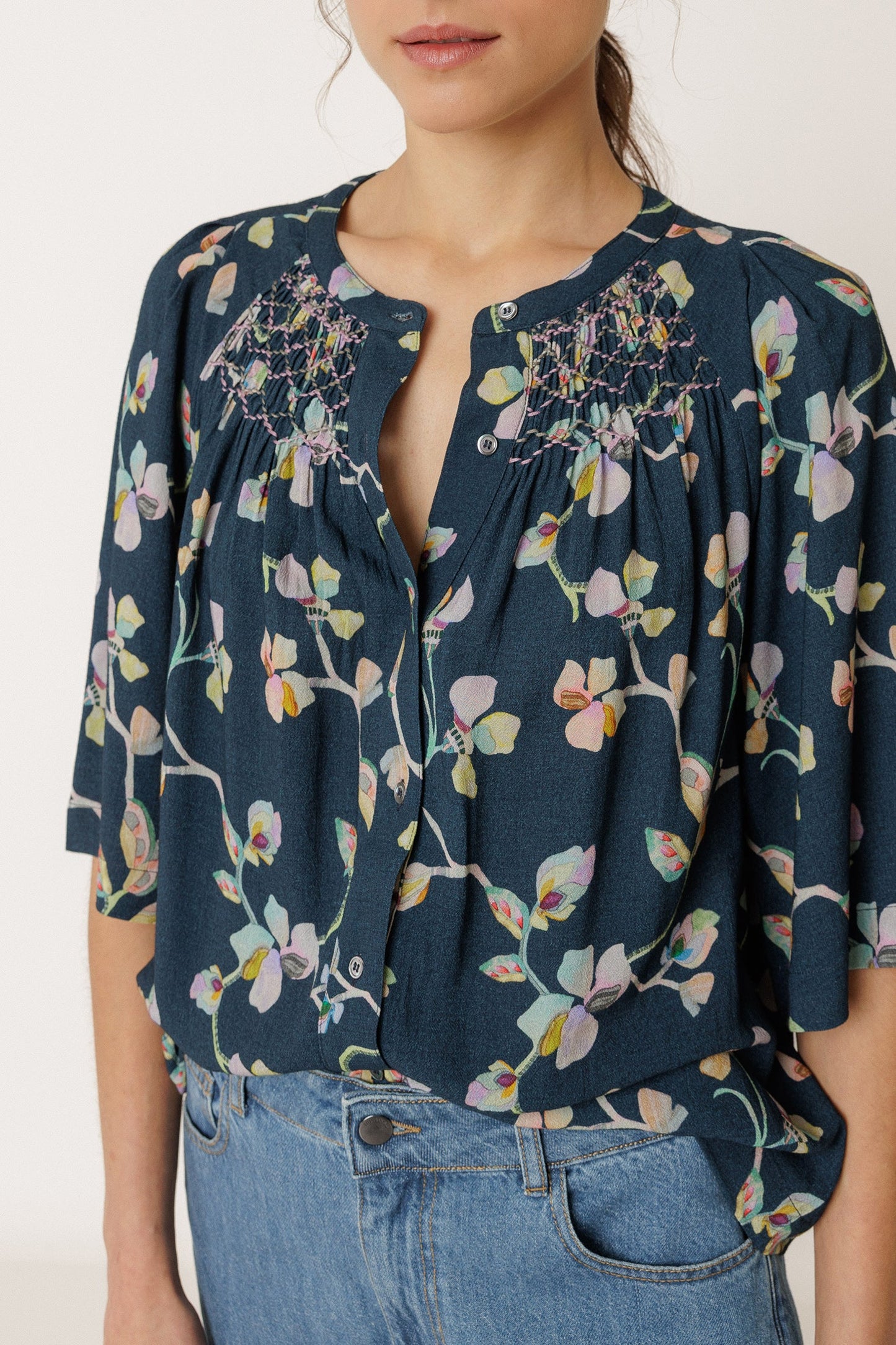 Smock-Detail Shirt