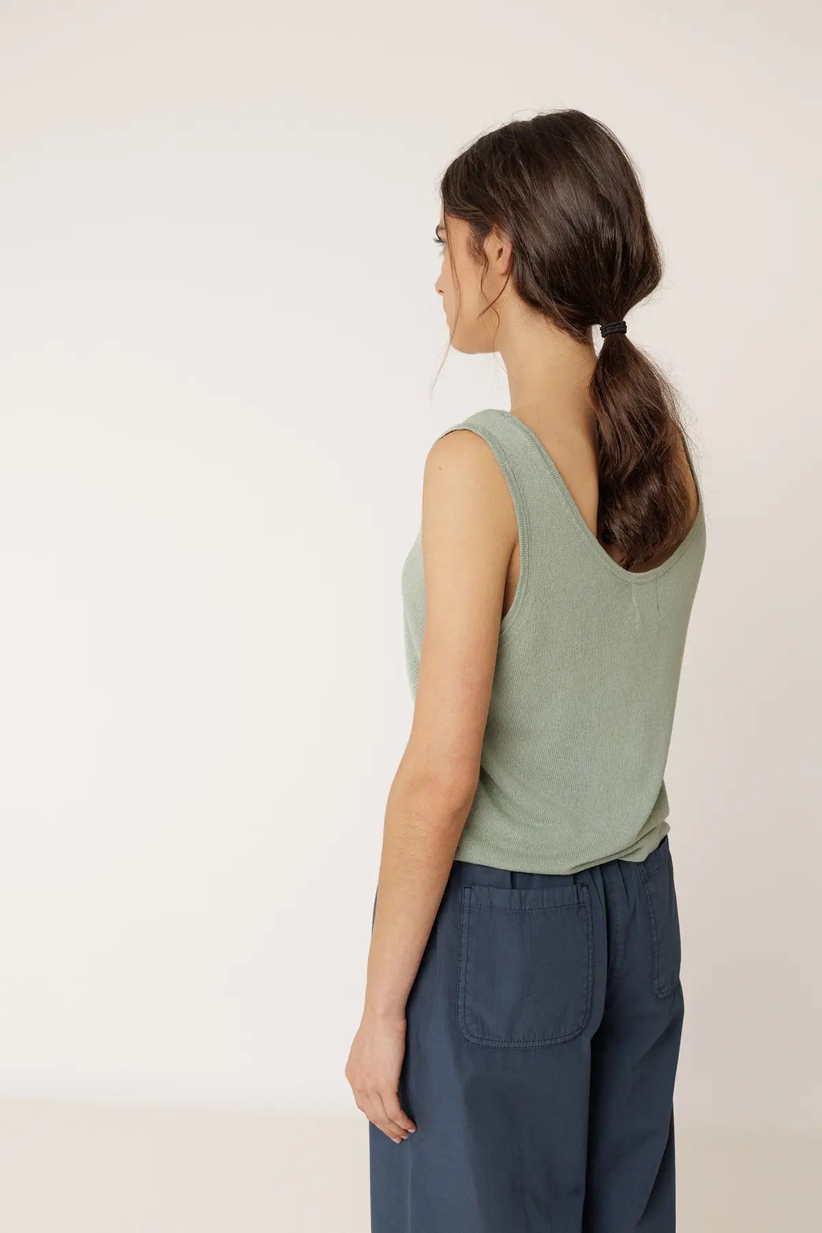 Navy Straight Poplin Pant