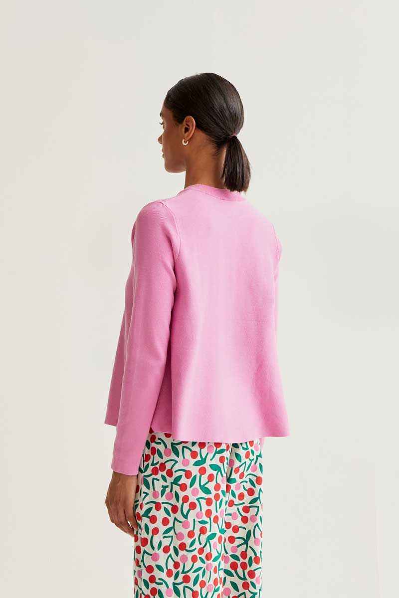Pink Button Knit Cardigan