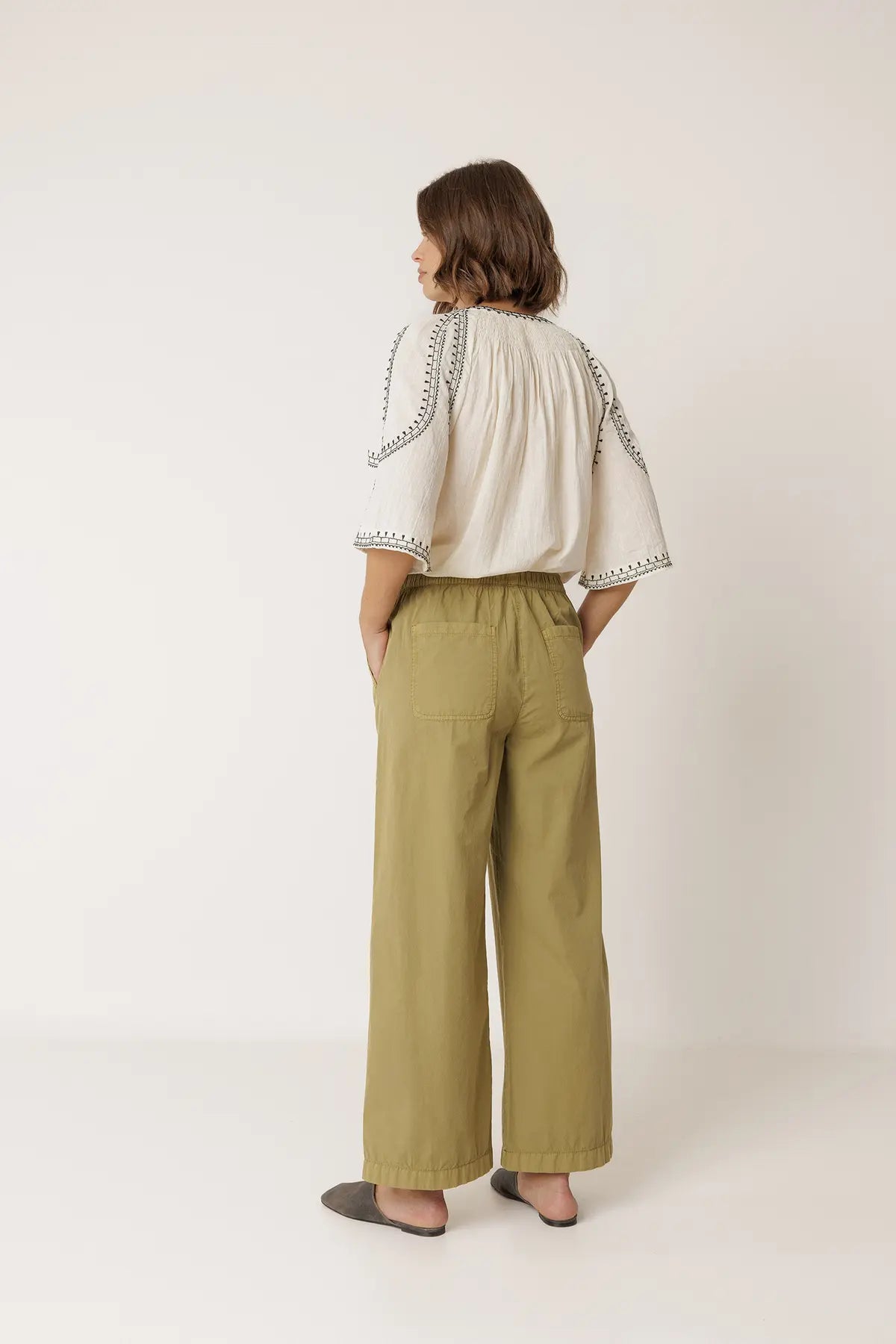 Straight Poplin Pant
