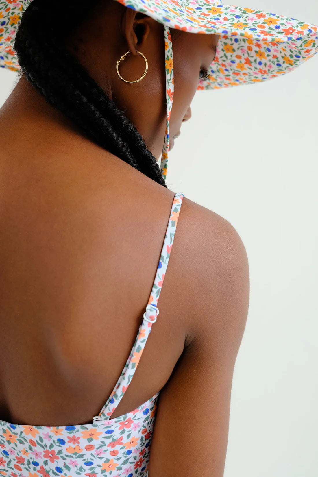 Lily Small Printed Straight Neck Swimsuit