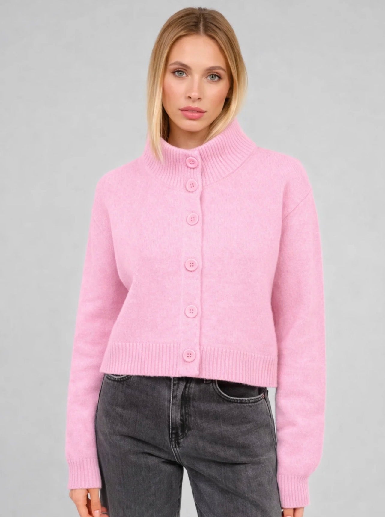 Pink Button Cardigan