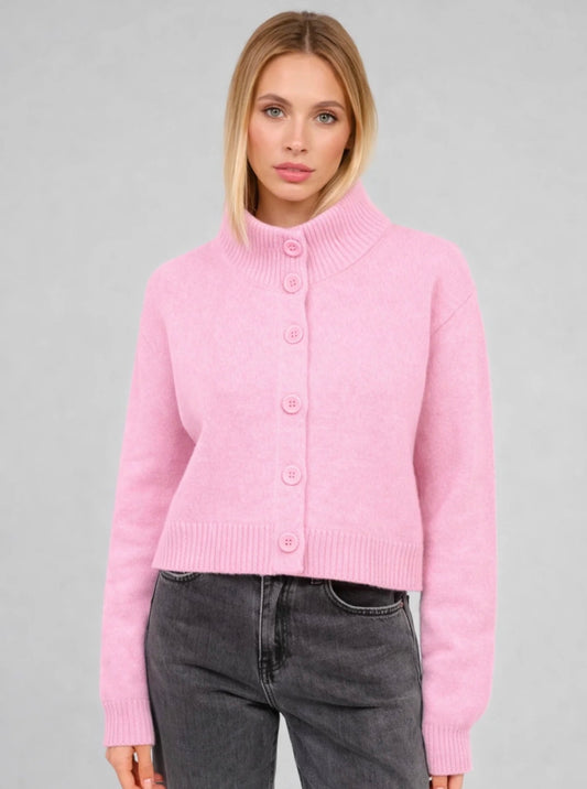 Pink Button Cardigan