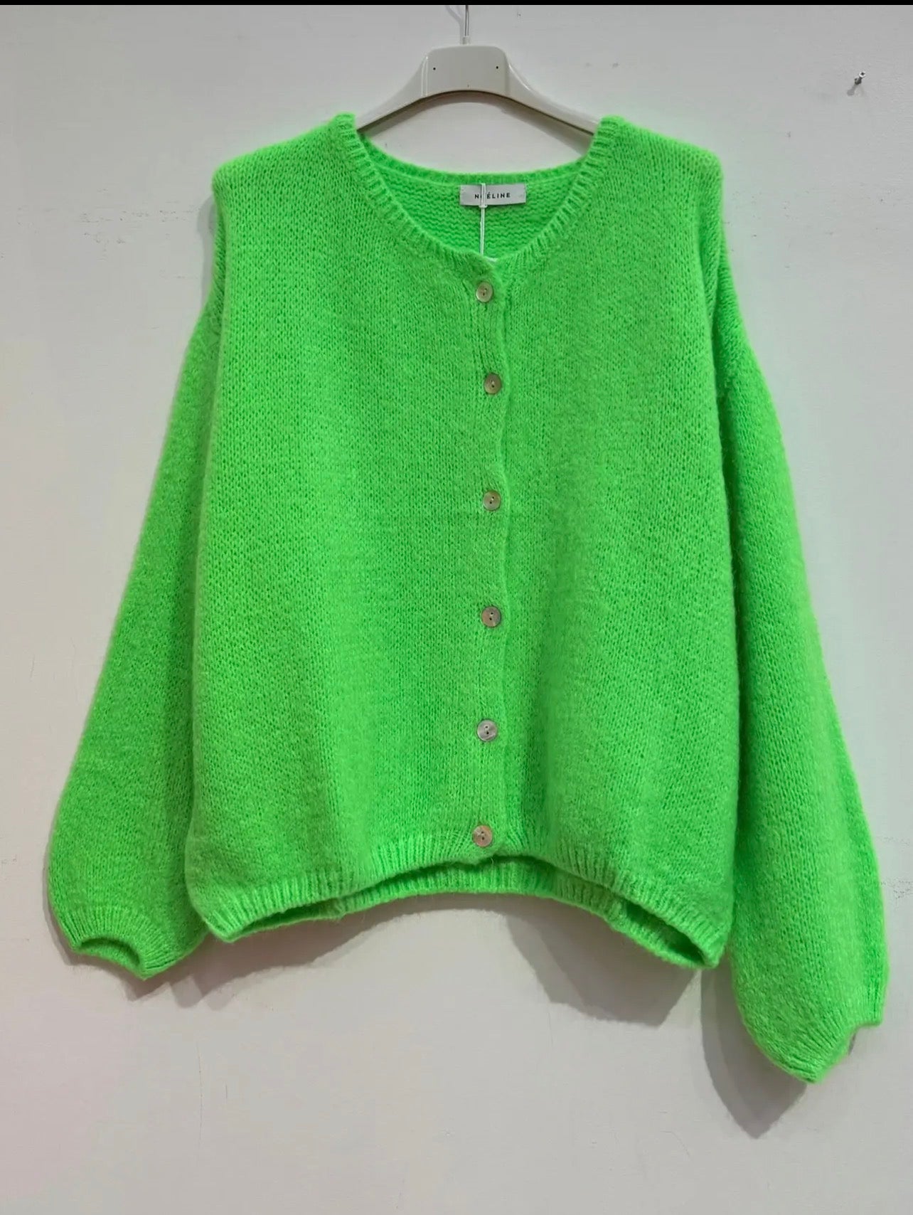 Green Superfine Alpaca and Wool Cardigan