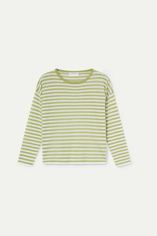 Soft Knit Sweater with Striped Print