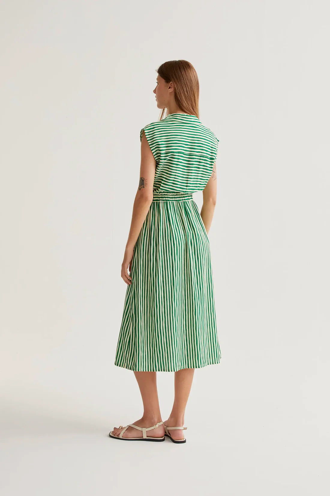 Lavagna Green Printed Midi Dress