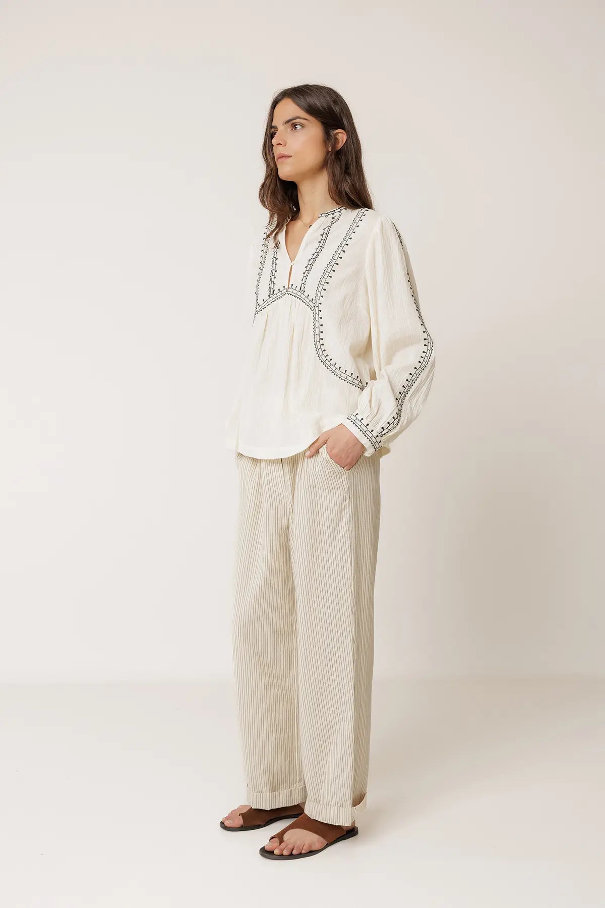 Ethnic-Embroidery Blouse