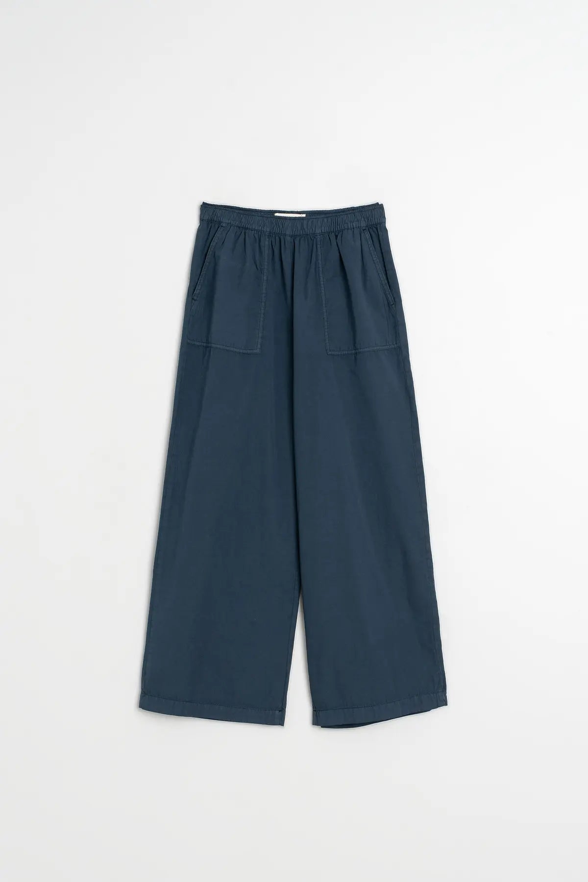 Navy Straight Poplin Pant