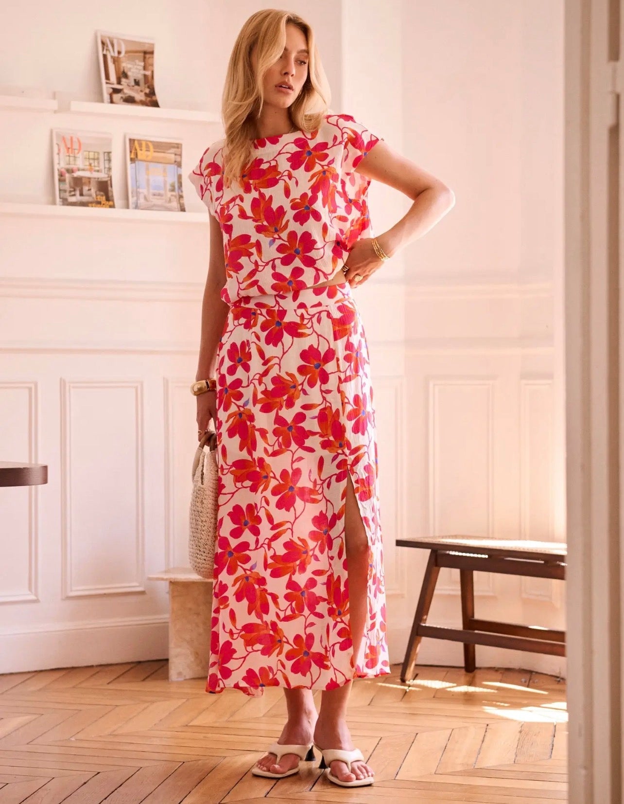 Printed Floral Skirt