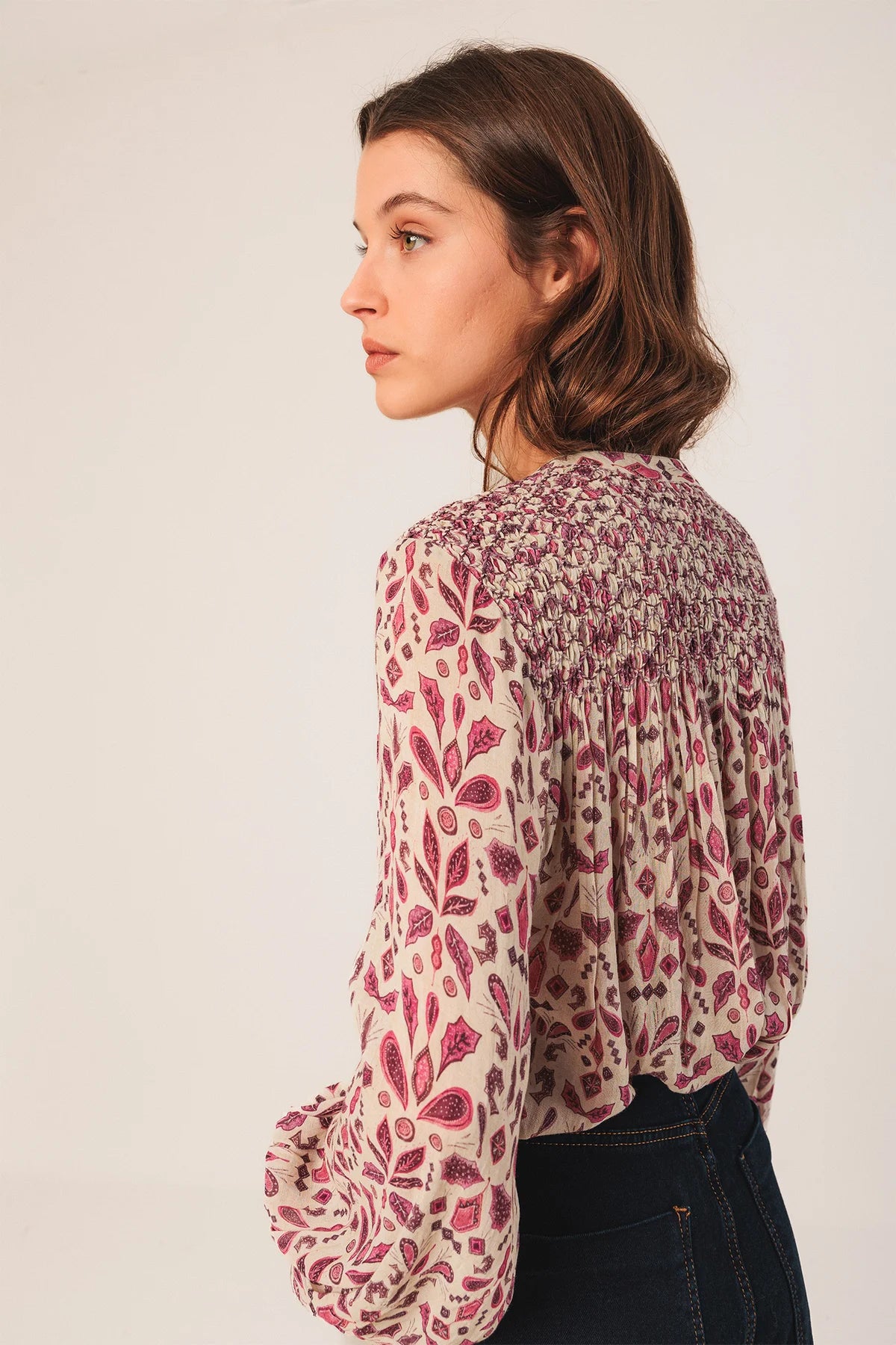 Smock-Detail Shirt