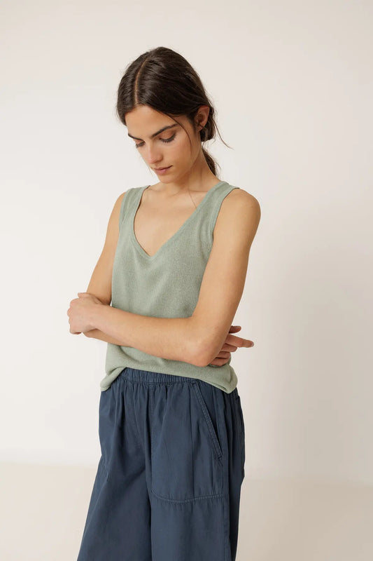 Navy Straight Poplin Pant