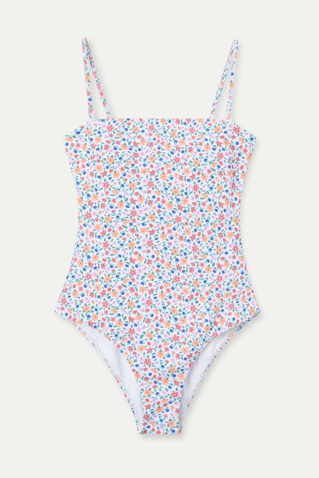 Lily Small Printed Straight Neck Swimsuit