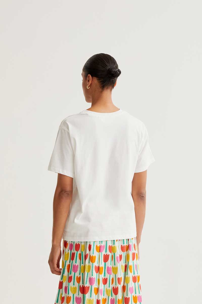 Tulip Embroidery T-Shirt "CF"