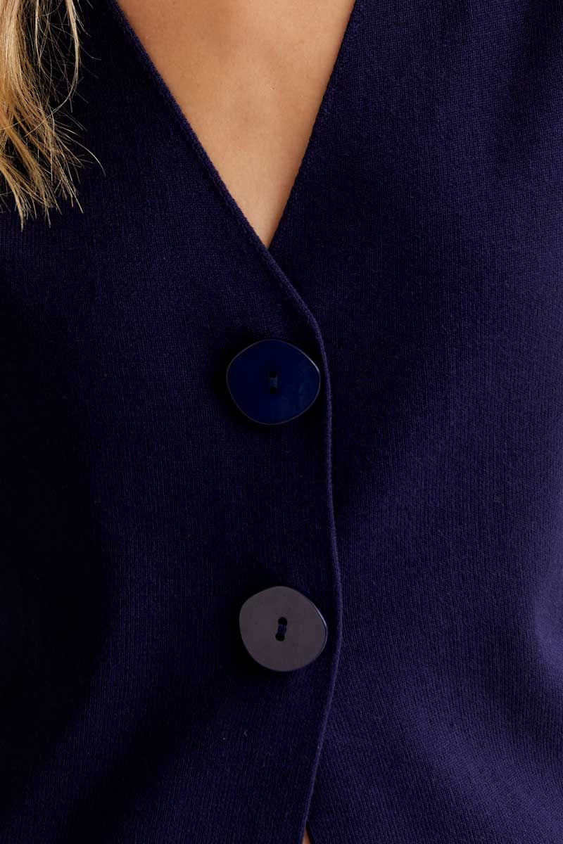 Navy Blue Knit Cardigan