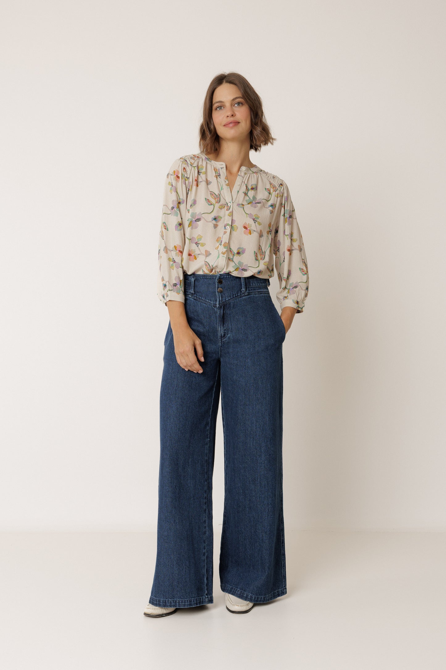 Ruched-Detail Shirt