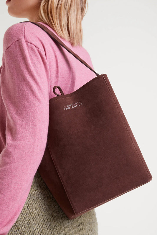Brown Suede Shoulder Bag