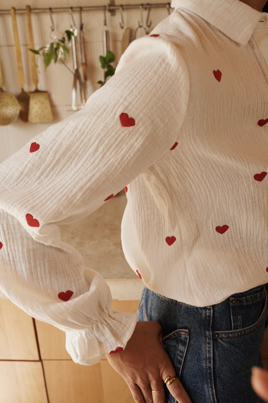 Heart Print Blouse