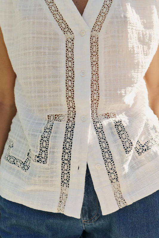 Inset-Lace Shirt